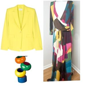 JANETTE COLORFUL MAXI DRESS-LARGE- PRELOVED